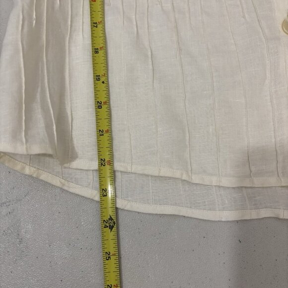 Peck And Peck Weekend Linen Collared Button Up Shirt 3/4 Sleeve Beige Size Large - Picture 9 of 12